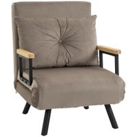 HOMCOM Schlafsessel, Einzelsofa mit Bettfunktion, Relaxsessel mit Rückenkissen