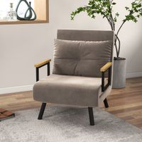 HOMCOM Schlafsessel, Einzelsofa mit Bettfunktion, Relaxsessel mit Rückenkissen