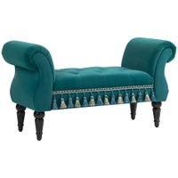 HOMCOM Luxus Sitzbank Polsterbank Hockerbank Kautschuk Polyester Grau