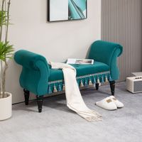 HOMCOM Luxus Sitzbank Polsterbank Hockerbank Kautschuk Polyester Grau