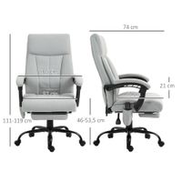 Vinsetto Bürostuhl mit Vibrationsmassage, Ergonomisch Schreibtischstuhl mit Liegefunktion