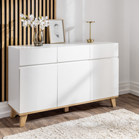 Sideboard mit Melaminbeschichtung, ca. 135 x 39,5 x 85 cm – Weiß