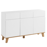 Sideboard mit Melaminbeschichtung, ca. 135 x 39,5 x 85 cm – Weiß