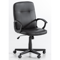 höhenverstellbarer Bürostuhl mit Armlehne, ca. 57 x 64 x 92 - 102 cm - Schwarz in Lederoptik