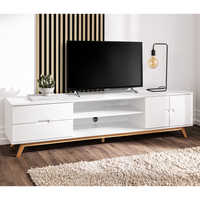 TV-Lowboard mit praktischen Details, ca. 200x40x50 cm – Weiß