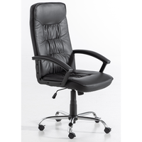 Höhenverstellbarer Bürostuhl mit Armlehne, ca. 68 x 69 x 113-123 cm  - Schwarz in Lederoptik