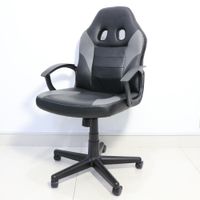 höhenverstellbarer gepolsterter & ergonomischer Gamingsessel, ca. 58 x 64 x 98 - 107,5 cm - Schwarz