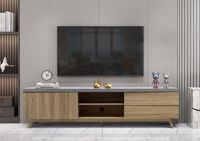 TV-Schrank mit Schubladen und Push-Open-Funktion, ca. 200 x 39,5 x 53 cm – Betonoptik