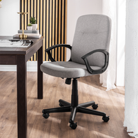 Höhenverstellbarer gepolsterter Bürostuhl, ca. 58 x 64 x 92 - 102 cm - Grau