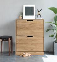 Schuhschrank mit praktischen Fächern, ca. 62x24x80 cm – Holznaturfarben