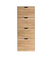 Schuhschrank mit praktischen Fächern, ca. 62x24x151 cm – Naturholz
