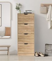 Schuhschrank mit praktischen Fächern, ca. 62x24x151 cm – Naturholz