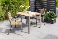 Gartentisch aus Aluminium mit Holzoptik, ca. 90 x 90 x 74 cm