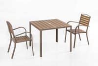 Gartentisch aus Aluminium mit Holzoptik, ca. 90 x 90 x 74 cm