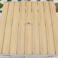 Gartentisch aus Aluminium mit Holzoptik, ca. 90 x 90 x 74 cm
