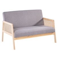 2-Sitzer Sofa, Doppelsofa mit Armlehne, ca. 115L x 76,5B x 76,5H cm - Grau