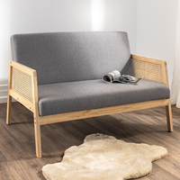 2-Sitzer Sofa, Doppelsofa mit Armlehne, ca. 115L x 76,5B x 76,5H cm - Grau