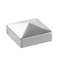 10tlg. Pfostenkappen aus beschichtetem Stahl, ca. 7,1 x 7,1 cm  Metallfarben