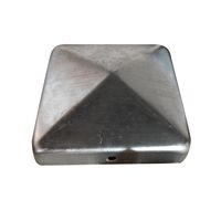 10-tlg. Pfostenkappen aus beschichtetem Stahl, ca. 7,1 x 7,1 cm – Metallfarben