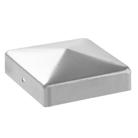 10tlg. Pfostenkappen aus beschichtetem Stahl, ca. 9,1 x 9,1 cm  Metallfarben