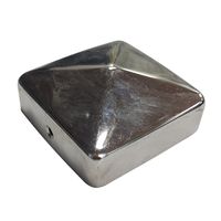 Pfostenkappen aus Edelstahl, ca. 7,1 x 7,1 cm – Schwarz