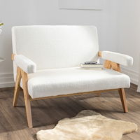 2-Sitzer Sofa, Doppelsofa mit Armlehne, ca. 111L x 82,5B x 84,5H cm - Weiß