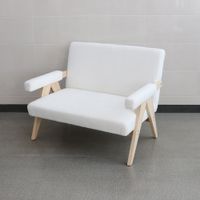 2-Sitzer Sofa, Doppelsofa mit Armlehne, ca. 111L x 82,5B x 84,5H cm - Weiß