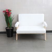 2-Sitzer Sofa, Doppelsofa mit Armlehne, ca. 111L x 82,5B x 84,5H cm - Weiß