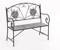 2-Sitzer Gartenbank Mosaik GISMO aus Metall, ca. 106 x 42 x 94 cm - Schwarz
