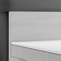 Boxspringbett PISA mit Bettkasten 180 x 200 cm Webstoff Grau Bett Bettkasten Topper
