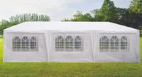 Partyzelt Pavillon Faltbar Pop-Up mit 8 Seitenwänden, ca. 300 x 900 x 250 cm – Weiß