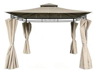 Pavillon mit Seitenwänden und stabilem Metallrahmen sowie Polyester, ca. 300 x 300 x 260 cm – Beige