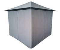Pavillon mit Netzseiten und pulverbeschichtetem Stahlrahmen, ca. 300 x 300 x 260 cm – Grau