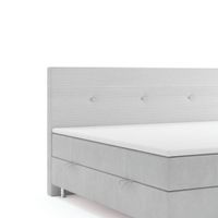 Boxspringbett RIO mit Bettkasten 180 x 200 cm Webstoff Grau Bett Bettkasten Topper