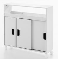 Nischenschrank mit Rollen fürs Bad, ca. 70 x 20 x 71 cm - Weiß