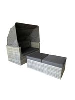 Alu-Lounge-Set "SUNNY" inkl. Hocker und Polsterauflage - Grau