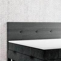 Boxspringbett RIO mit Bettkasten 180 x 200 cm Webstoff Schwarz Bett Bettkasten Topper
