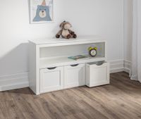 Kinderregal mit drei Schubladen für Spielzeugaufbewahrung, ca. 102 x 30 x 60 cm - Weiß