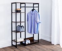 Kleiderschrank, ca. 90 x 30 x 140 cm - Braun/Schwarz