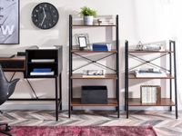 Regal mittel, ca. 64 x 34 x 130,5 cm - Braun/Schwarz