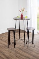 3tlg. Bartisch-Set, ca. 110 x 50 x 47 cm - Braun