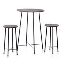 3tlg. Bartisch-Set, ca. 110 x 50 x 47 cm - Braun
