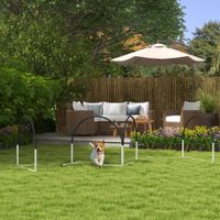 PawHut Hunde Agility Set, 4er-Set Hundetraining mit Slalomstangen, Tragetasche