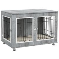 PawHut Hundekäfig, Hundehütte für Mittelegroße Hunde, Hundebox mit Kissen