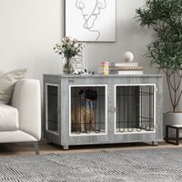 PawHut Hundekäfig, Hundehütte für Mittelegroße Hunde, Hundebox mit Kissen