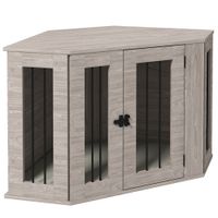 PawHut Hundekäfig Eckige Hundehütte Hundebox mit Kissen, Hundehaus mit Türriegel