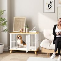 PawHut Hundekäfig für Zuhause, Hundehütte mit Kissen, für Hunde unter 15 kg