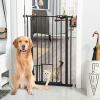 PawHut Türschutzgitter Hunde, Absperrgitter ohne Bohren, 74-80 x 104,1 cm Stahl