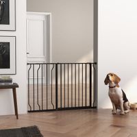Hunde Türschutzgitter Treppenschutzgitter, 75-115 cm Hunde Türgitter Schwarz