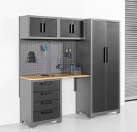Garagenschrank 5 tlg. 195 x 47,2 x 193 cm, Schwarz